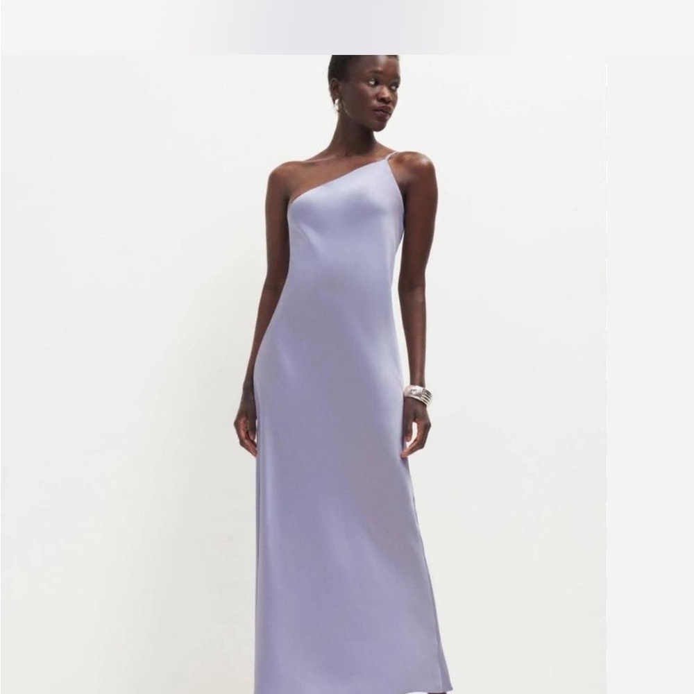 Reformation Purple Asymmetrical One-Shoulder Sheath Dress